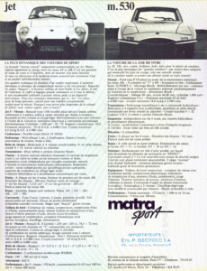 Plaquette commerciale Matra Jet 6 - Matra 530 1968