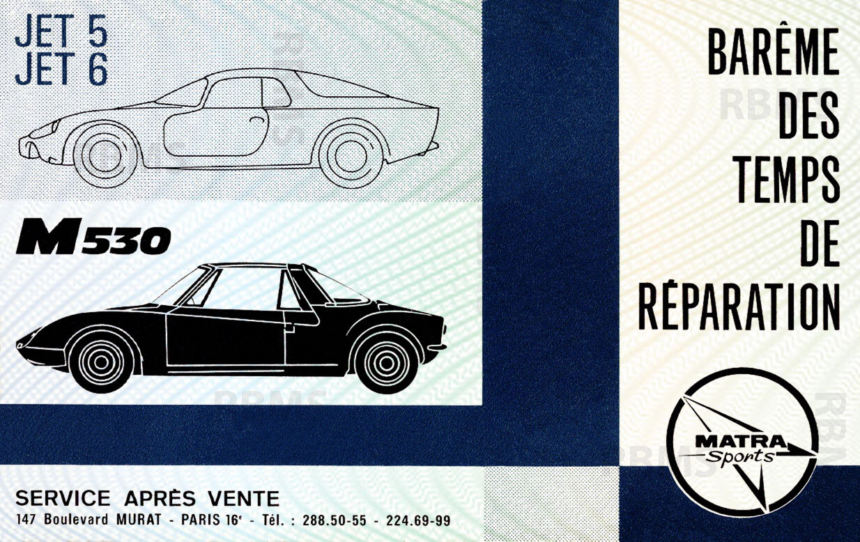 Matra Djet bareme des temps - Matra 530